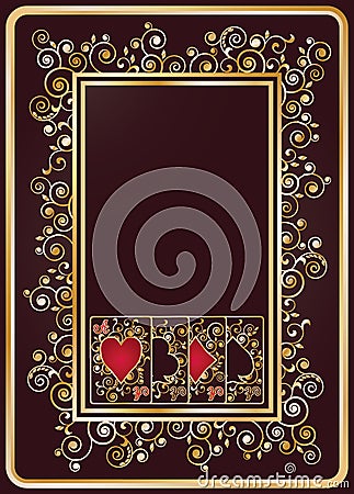 Elegant casino background with poker cards Cartoon Illustration