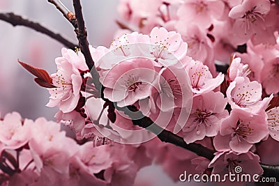 Elegant Cherry blossom tree. Generate Ai Stock Photo