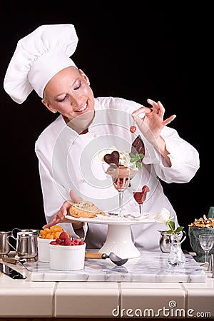 Elegant Chocolate Dessert Stock Photo