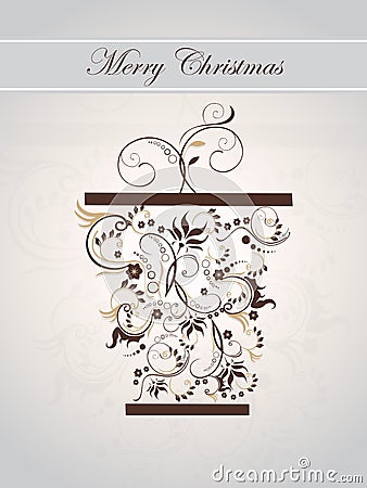 Elegant Christmas background with gift box made fr Vector Illustration