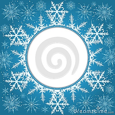 Elegant Christmas background with snowflakes and place for text. Abstract winter background. Vector Illustration
