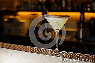 Elegant cocktail glass filled with a fresh alcoholic drink Stock Photo