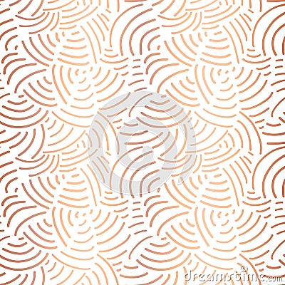 Elegant copper foil abstract pattern Curved lines Vector Illustration