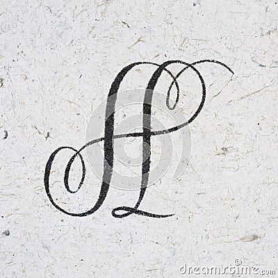 Elegant copperplate letter A. Stock Photo