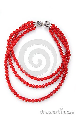 Elegant coral necklace Stock Photo