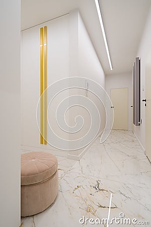 Elegant corridor with marble floor tiles Stock Photo