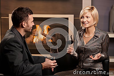 Elegant couple drinking wine Stock Photo