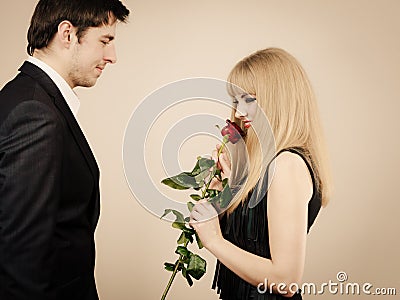 Elegant couple on perfect date. Stock Photo