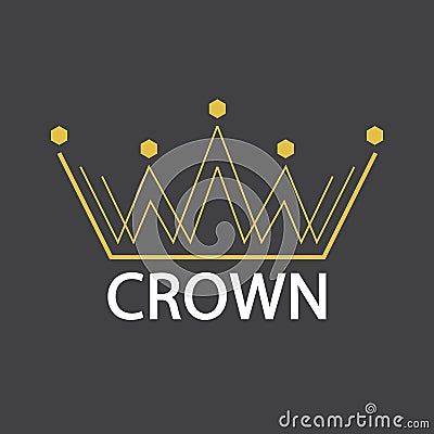 Elegant crown premium symbol. Vector Illustration