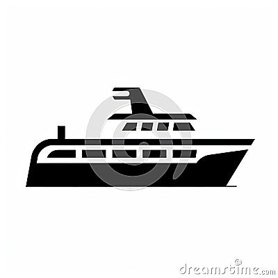 Elegant Cruise Ship Icon In Rupert Vandervell's Precisionist Style Stock Photo