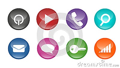 3D Glass icons Stock Photo