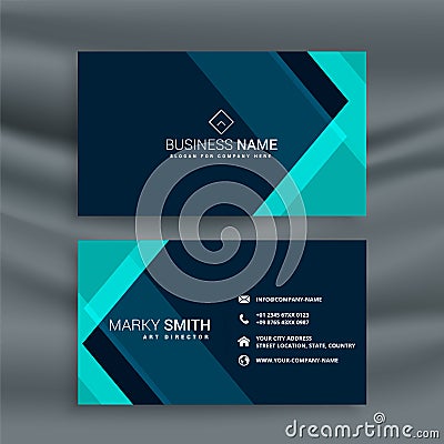 Elegant dark blue business card template Vector Illustration