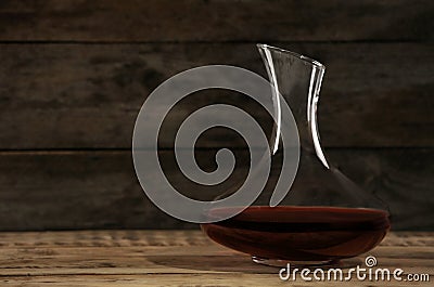 Elegant decanter with red wine Stock Photo