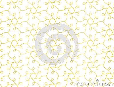 CURL AND SCROLL LINES. DECORATIVE BOW SEAMLESS VECTOR PATTERN. TRENDY GEOMETRIC TEXTURE Vector Illustration