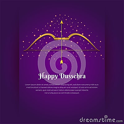 Elegant design dussehra festival vector with gradient purple background. Celebration dussehra festival background Vector Illustration