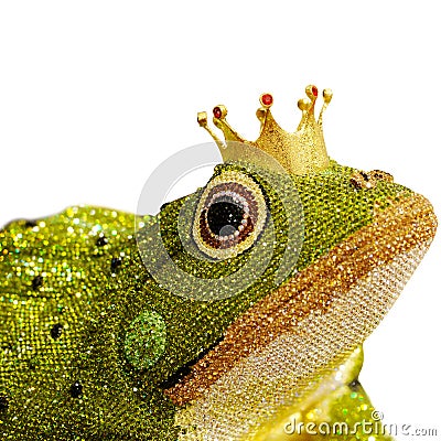 elegant designed diamond in frog on white background Stock Photo