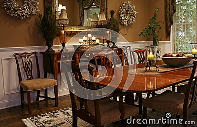 Elegant Dining Room Stock Photo