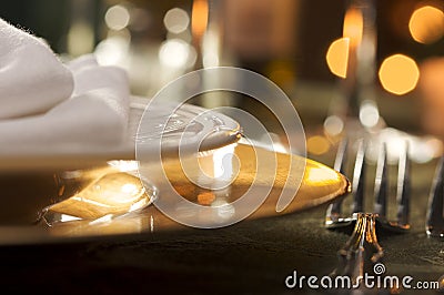 Elegant Dinner Setting Stock Photo