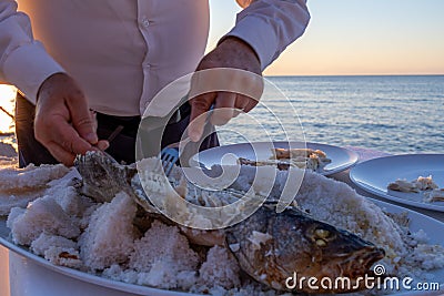 Elegant dinner with a view Stock Photo