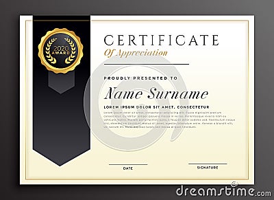 Elegant diploma award certificate template design Vector Illustration