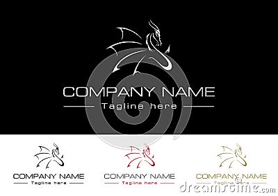 Elegant Dragon Logo Vector Illustration