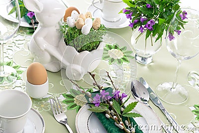 Fresh symbolic Easter breakfast Stock Photo