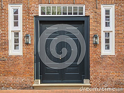 Elegant entrance front door Stock Photo