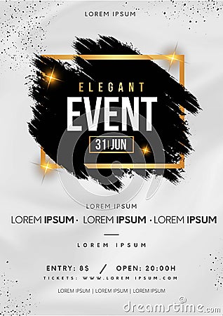 elegant event poster with black splash vector illustration Vector Illustration