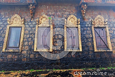 Elegant exterior of ancient Khmer buddhist temple Stock Photo