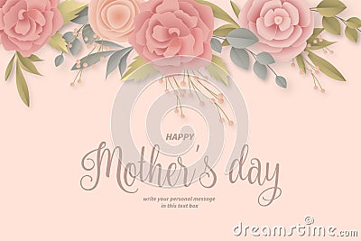 elegant floral mother s day card vector illustration Vector Illustration