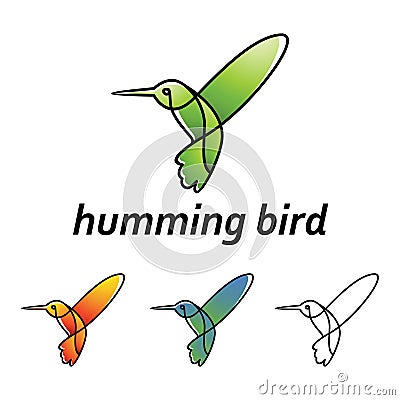 Elegant Flying Hummingbird Colibri Logo Symbol Isolated Vector Illustration