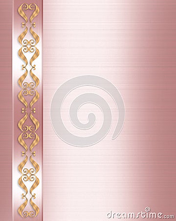 Elegant formal Invitation border pink satin Stock Photo