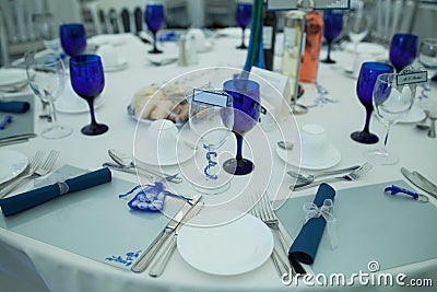 Elegant formal table at a wedding reception Stock Photo