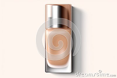 Elegant Foundation Bottle: Realistic Transparency with a Pump for Cream. Beauty Revealed. Stock Photo