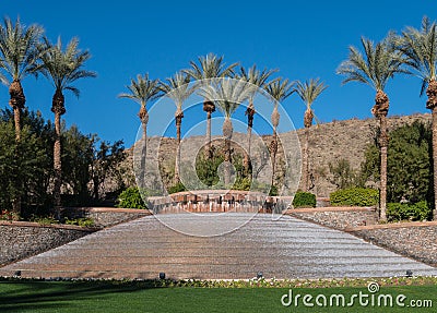 Elegant fountain, Palm Desert, California Stock Photo