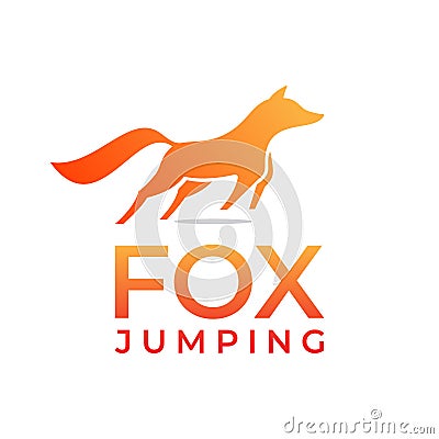Elegant Fox Jumping Concept Idea Logo Design Vector Illustration