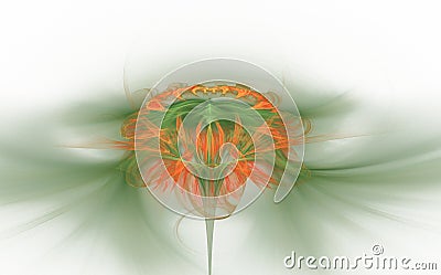 Elegant Fractal Flower green Stock Photo