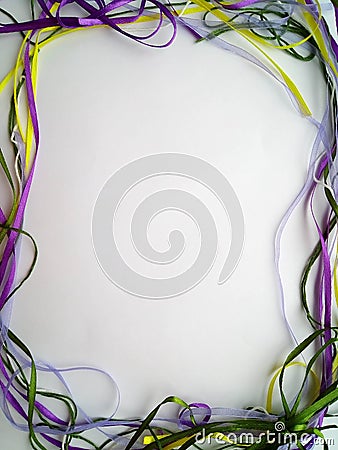 Elegant frame of colored ribbons Stock Photo