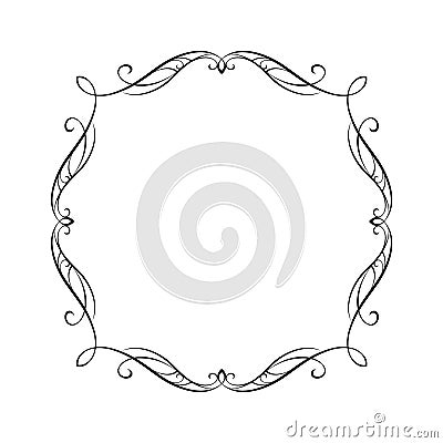 Elegant frame.Vector illustration. Black white. Vector Illustration