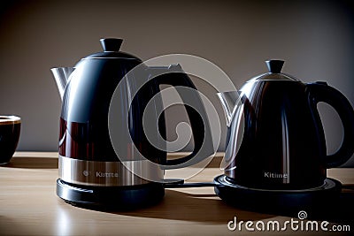 Elegant and Functional A High Resolution Photo of a Realistic Electric Kettle.AI Generated Stock Photo