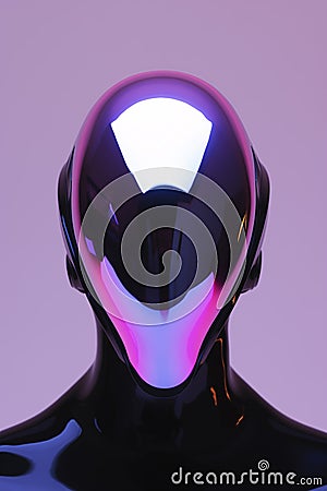 An elegant futuristic helmet, combining style and advanced technology. Stock Photo