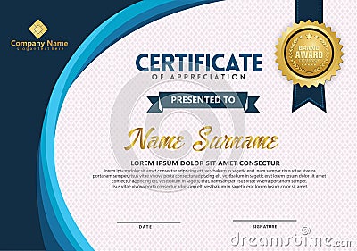 Modern certificate template Vector Illustration