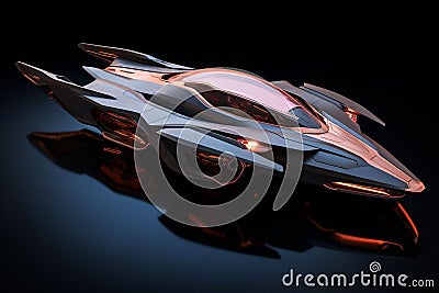 Elegant and futuristic starship design with Stock Photo