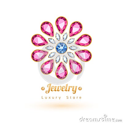 Elegant gemstones vector jewelry decoration. Vector Illustration