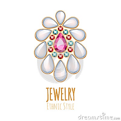 Elegant gemstones vector jewelry decoration Vector Illustration