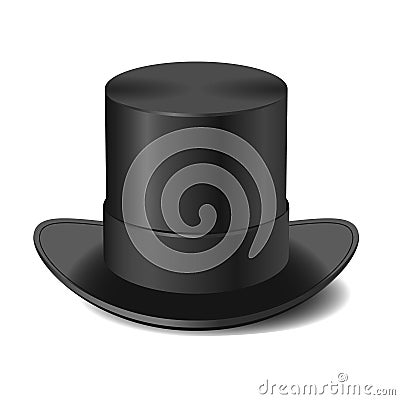 Elegant gentleman hat, magician trick cylinder, vector clip art isolated on white background. Vector Illustration