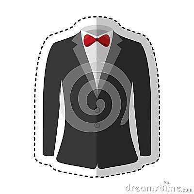 Elegant gentleman suit icon Vector Illustration