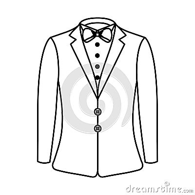 Elegant gentleman suit icon Vector Illustration