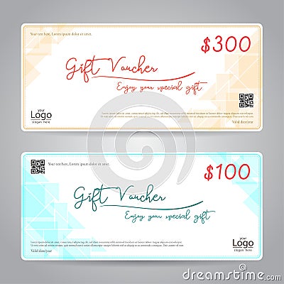 Elegant gift voucher or gift card or coupon template for discount or complimentary Vector Illustration