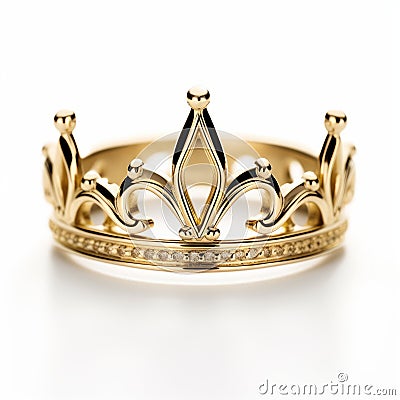 Elegant Gold Crown Ring - Exquisite Jewelry For Royalty Stock Photo